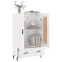 Credenza Bianco Lucido 69,5x31x115 cm in Legno Multistrato