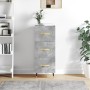 Credenza Grigio Cemento 34,5x34x90 cm in Legno Multistrato