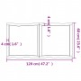 Piano Tavolo Marrone Scuro 120x60x(2-6)cm Rovere Non Trattato