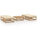 Set Divani da Giardino 5 pz con Cuscini Legno Massello di Pino