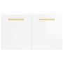 Armadietto a Muro Bianco Lucido 60x36,5x35 cm Legno Multistrato