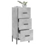 Credenza Grigio Cemento 34,5x34x90 cm in Legno Multistrato