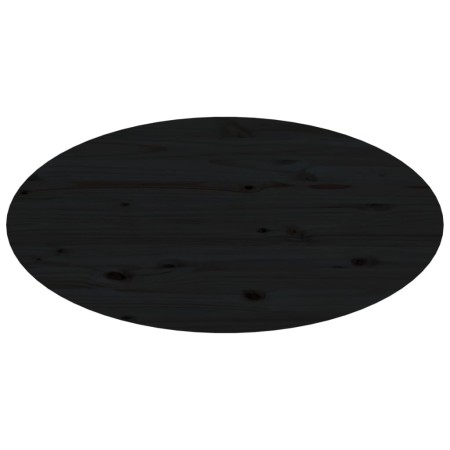 Tavolino da Salotto Nero 80x40x35 cm in Legno Massello di Pino