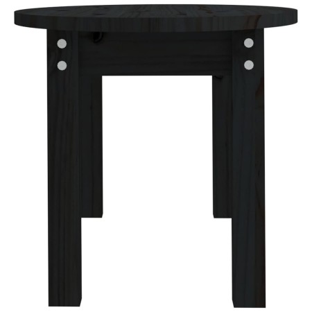 Tavolino da Salotto Nero 80x40x35 cm in Legno Massello di Pino