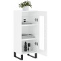 Credenza Bianco Lucido 34,5x34x90 cm in Legno Multistrato