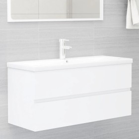 Mobile Lavabo Bianco 100x38,5x45 cm in Legno Multistrato