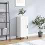 Credenza Bianco Lucido 34,5x34x90 cm in Legno Multistrato