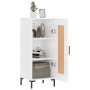 Credenza Bianco Lucido 34,5x34x90 cm in Legno Multistrato