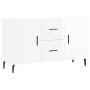 Credenza Bianco Lucido 100x36x60 cm in Legno Multistrato