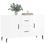 Credenza Bianco Lucido 100x36x60 cm in Legno Multistrato