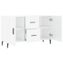 Credenza Bianco Lucido 100x36x60 cm in Legno Multistrato