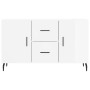 Credenza Bianco Lucido 100x36x60 cm in Legno Multistrato