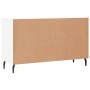 Credenza Bianco Lucido 100x36x60 cm in Legno Multistrato