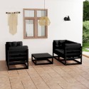 Set Divani da Giardino 5 pz con Cuscini Legno Massello di Pino