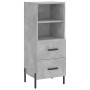 Credenza Grigio Cemento 34,5x34x90 cm in Legno Multistrato