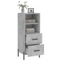 Credenza Grigio Cemento 34,5x34x90 cm in Legno Multistrato