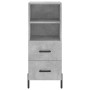 Credenza Grigio Cemento 34,5x34x90 cm in Legno Multistrato