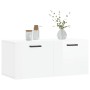 Mobile a Parete Bianco Lucido 80x36,5x35 cm Legno Multistrato