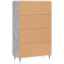 Credenza Grigio Cemento 69,5x31x115 cm in Legno Multistrato