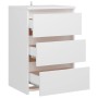 Comodino Bianco 40x35x62,5 cm in Legno Multistrato