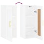Mobile Parete Bianco Lucido 34,5x34x90 cm in Legno Multistrato