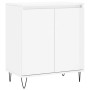 Credenza Bianco Lucido 60x35x70 cm in Legno Multistrato