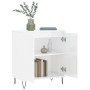 Credenza Bianco Lucido 60x35x70 cm in Legno Multistrato