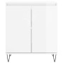 Credenza Bianco Lucido 60x35x70 cm in Legno Multistrato