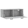 Mobile a Parete Grigio Cemento 100x36,5x35 cm Legno Multistrato