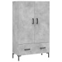 Credenza Grigio Cemento 69,5x31x115 cm in Legno Multistrato