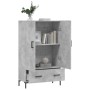 Credenza Grigio Cemento 69,5x31x115 cm in Legno Multistrato