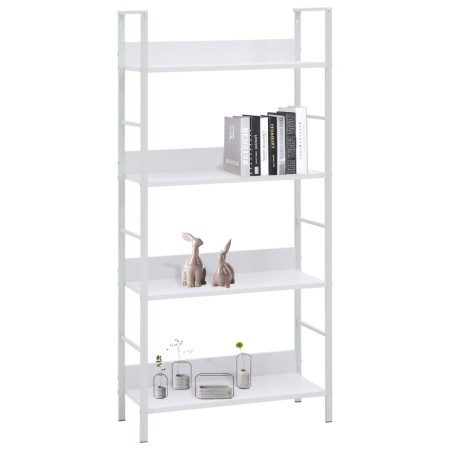 Scaffale Libri 4 Ripiani Bianco 60x27,6x124,5 Legno Multistrato