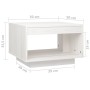 Tavolino da Salotto Bianco 50x50x33,5 cm Legno Massello di Pino