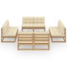 Set Divani da Giardino 8 pz con Cuscini Legno Massello Pino