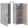 Mobile a Parete Grigio Cemento 34,5x34x90 cm Legno Multistrato