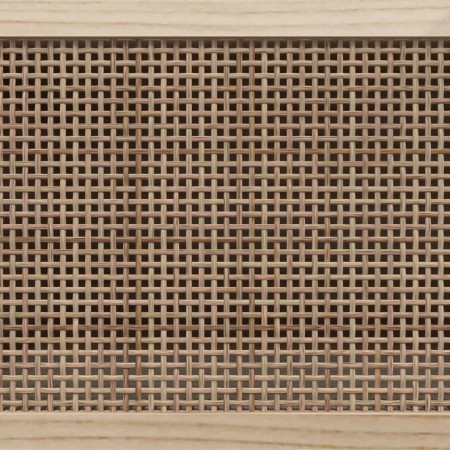 Mobile TV Marrone 105x30x40 cm Massello Pino e Rattan Naturale