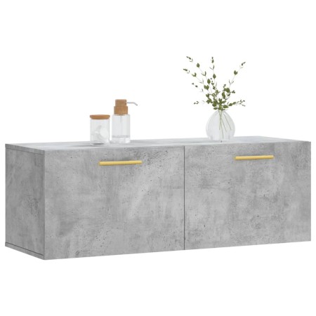 Mobile a Parete Grigio Cemento 100x36,5x35 cm Legno Multistrato