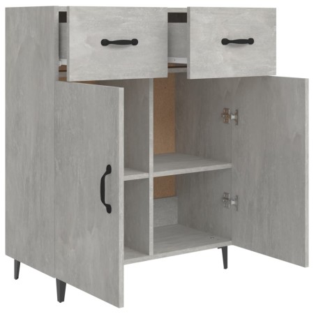 Credenza Grigio Cemento 69,5x34x90 cm in Legno Multistrato