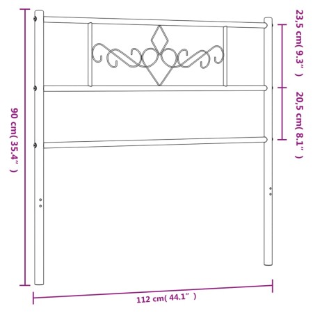 Testiera in Metallo Bianco 107 cm