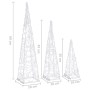 Set Coni Luce LED Decorativi Acrilici Blu 30/45/60cm