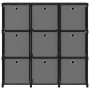 Mobile con 9 Scatole a Cubo Nero 103x30x107,5 cm in Tessuto