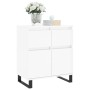 Credenza Bianco Lucido 60x35x70 cm in Legno Multistrato