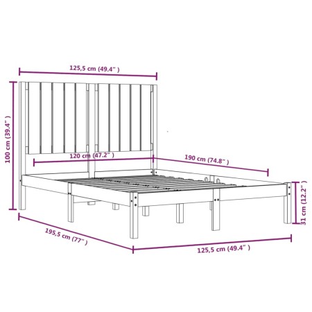 Giroletto Bianco in Legno Massello 120x190 cm Small Double