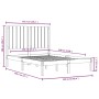 Giroletto Bianco in Legno Massello 120x190 cm Small Double