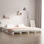 Letto a Pallet Bianco 120x190 cm Small Double Legno di Pino