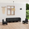 Set Divani da Giardino 6 pz con Cuscini Legno Massello Pino