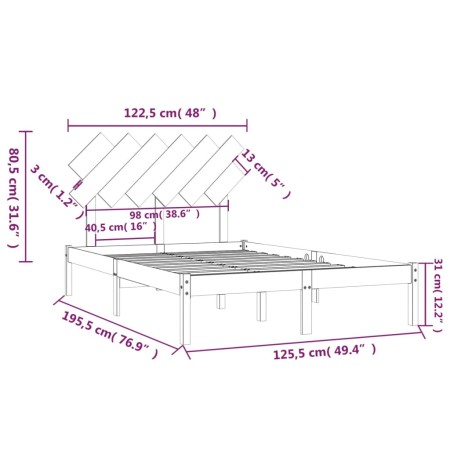 Giroletto Nero 120x190 cm Small Double in legno Massello