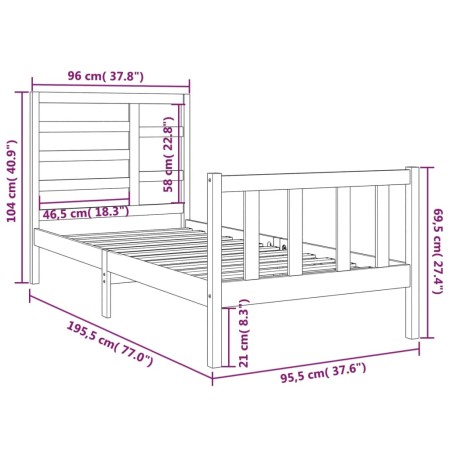 Giroletto in Legno Massello 90x190 cm Single