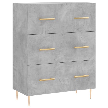 Credenza Grigio Cemento 69,5x34x90 cm in Legno Multistrato