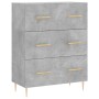 Credenza Grigio Cemento 69,5x34x90 cm in Legno Multistrato